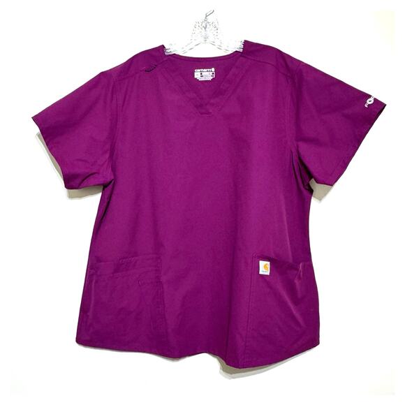 Carhartt Tops - Carhartt Women's V-Neck 5 Pocket Scrub Top Size 2XL Force Wine